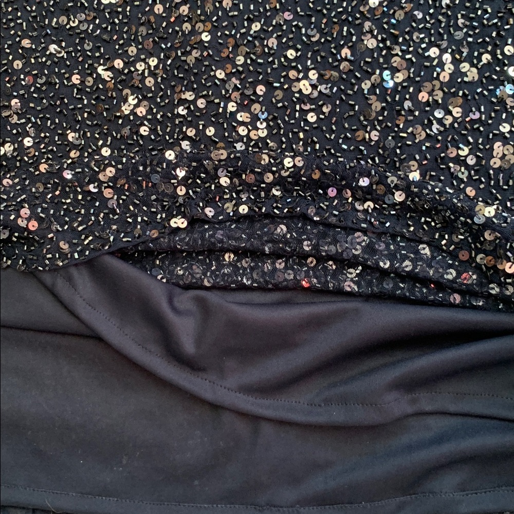 Pizarro Nights Elegant Dark Blue Sequin Dress Size 14 - Picture 16 of 17